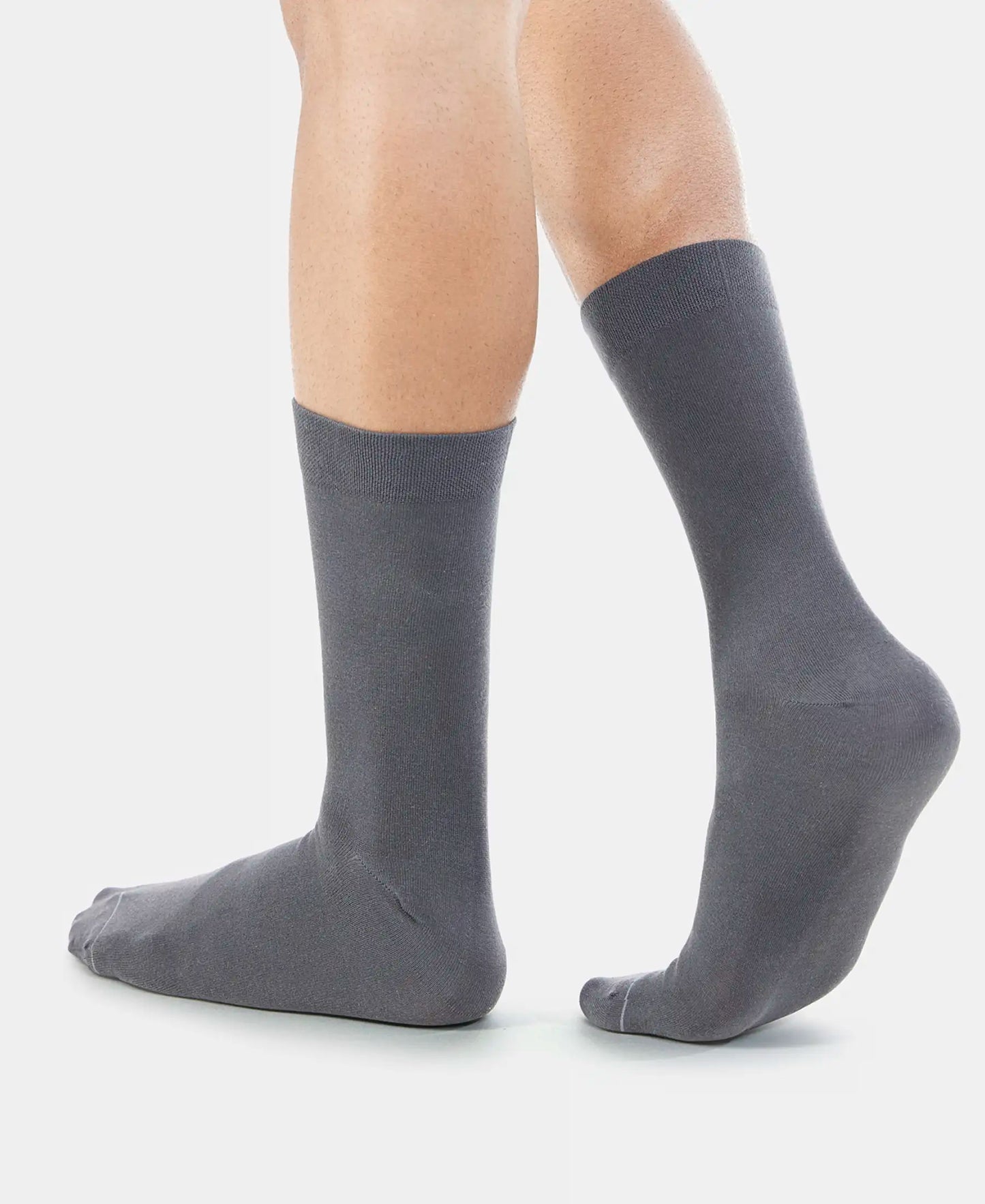 Modal Cotton Crew Length Socks with StayFresh Treatment - Gunmetal-4