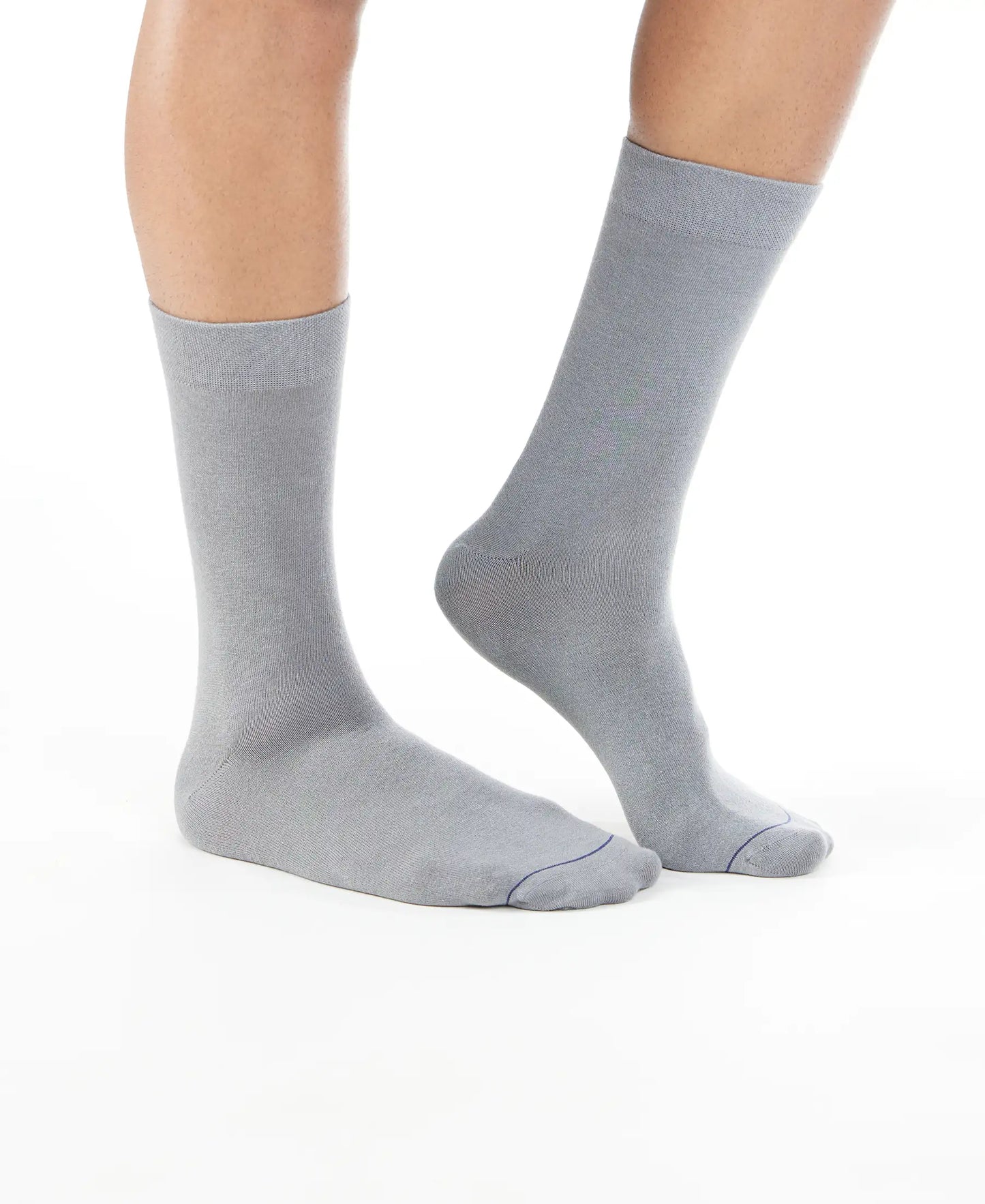 Modal Cotton Crew Length Socks with StayFresh Treatment - Mid Grey-3