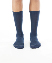 Modal Cotton Crew Length Socks with StayFresh Treatment - Navy-2