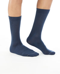 Modal Cotton Crew Length Socks with StayFresh Treatment - Navy-3