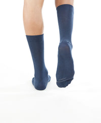 Modal Cotton Crew Length Socks with StayFresh Treatment - Navy-4