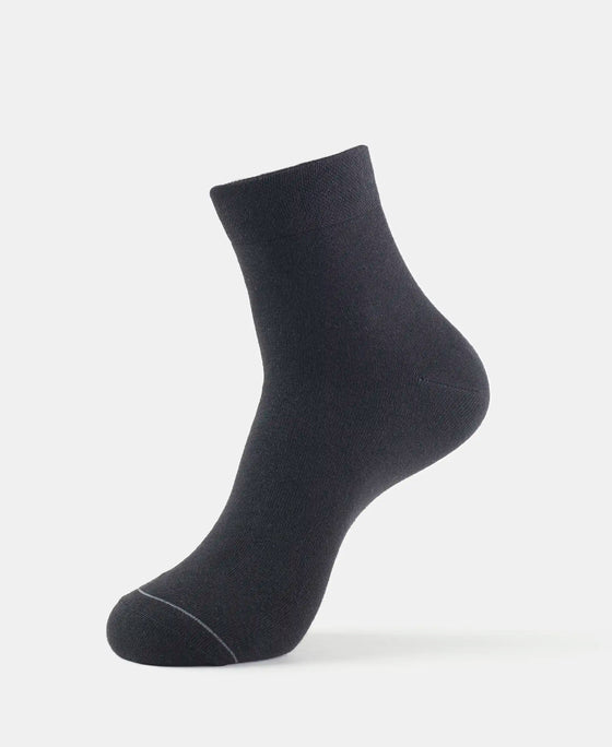 Modal Cotton Ankle Length Socks with StayFresh Treatment - Black-1