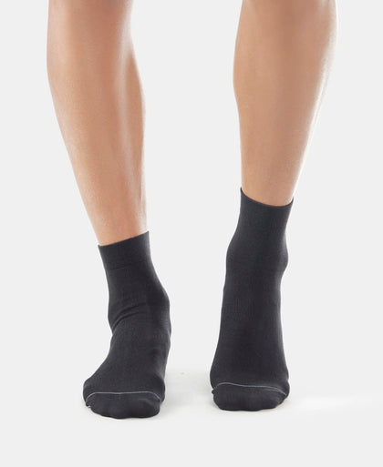Modal Cotton Ankle Length Socks with StayFresh Treatment - Black-2