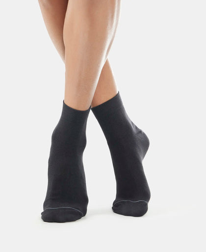 Modal Cotton Elastane Stretch Ankle Length Socks with StayFresh Treatment - Black