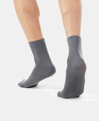 Modal Cotton Elastane Stretch Ankle Length Socks with StayFresh Treatment - Gunmetal