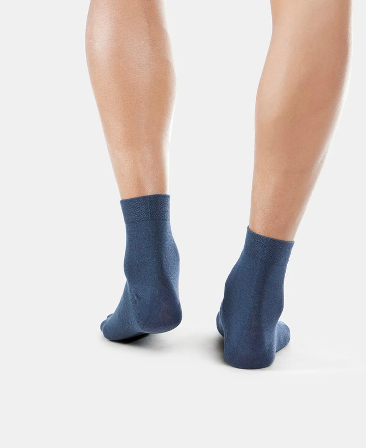 Modal Cotton Ankle Length Socks with StayFresh Treatment - Navy-4