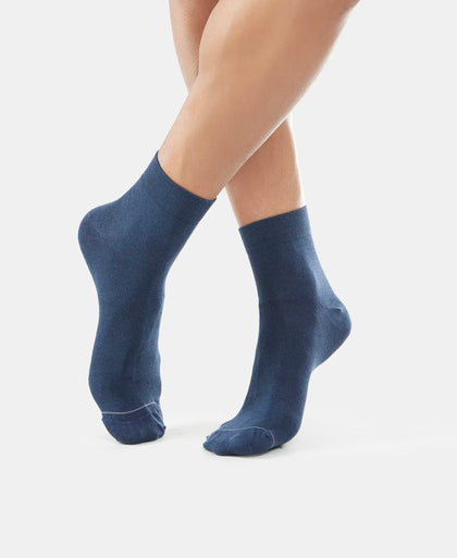 Modal Cotton Elastane Stretch Ankle Length Socks with StayFresh Treatment - Navy