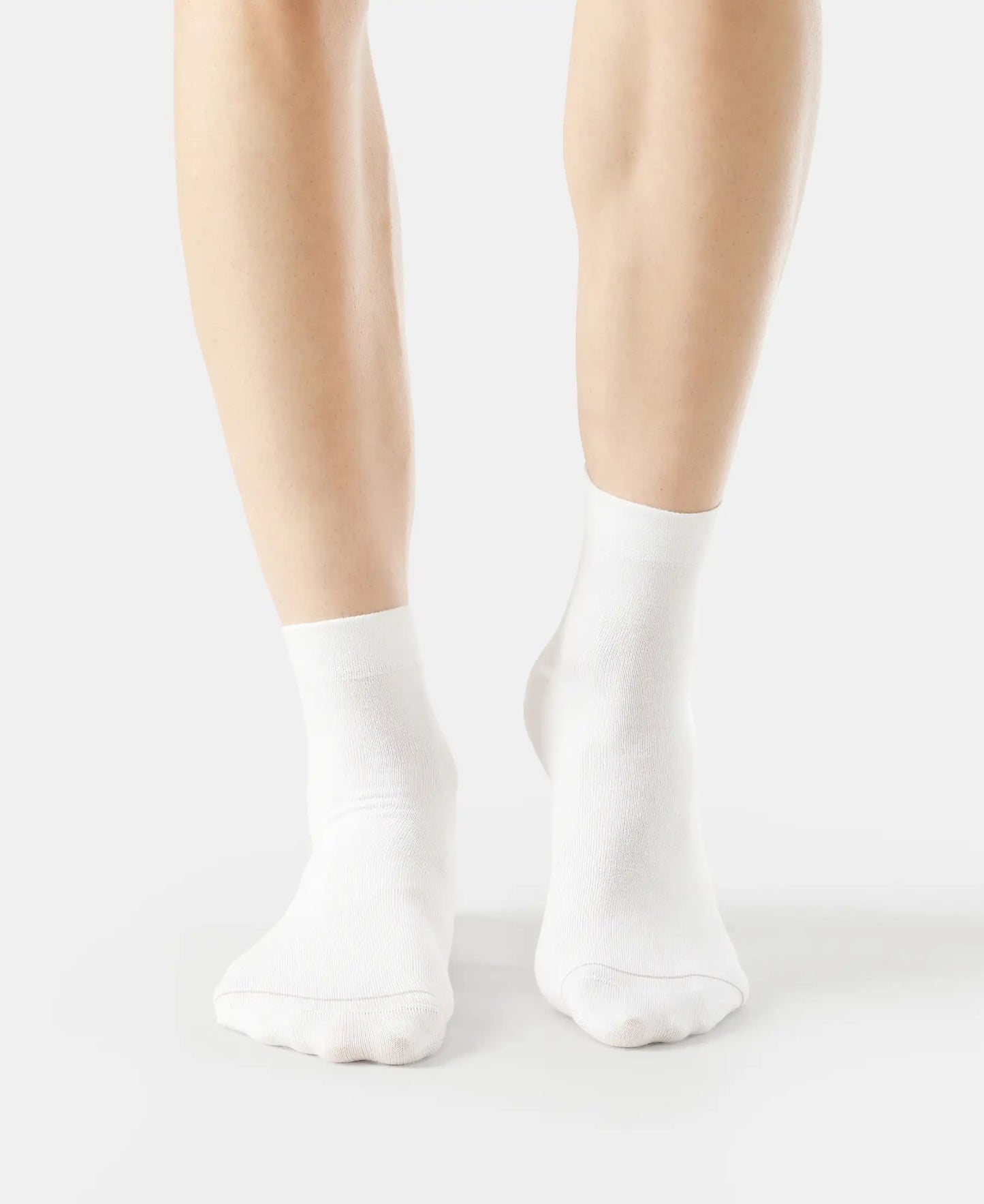 Modal Cotton Ankle Length Socks with StayFresh Treatment - White-2