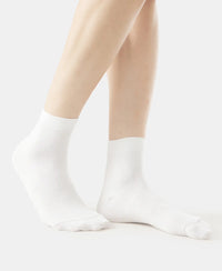 Modal Cotton Ankle Length Socks with StayFresh Treatment - White-3