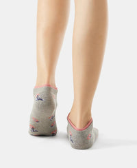 Compact Cotton Stretch Low Show Socks with StayFresh Treatment - Light Grey Melange & Navy-8