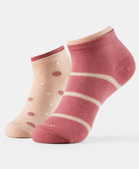 Compact Cotton Stretch Low Show Socks with StayFresh Treatment - Rose Gloud & Mauve Wood-1