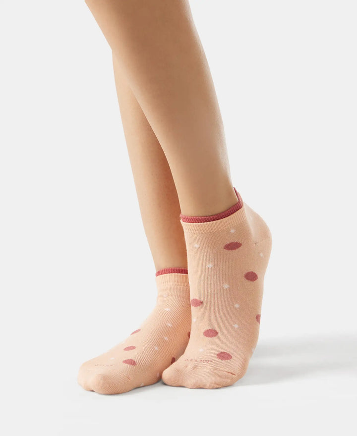 Compact Cotton Stretch Low Show Socks with StayFresh Treatment - Rose Gloud & Mauve Wood-4