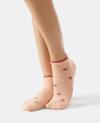 Compact Cotton Stretch Low Show Socks with StayFresh Treatment - Rose Gloud & Mauve Wood-4