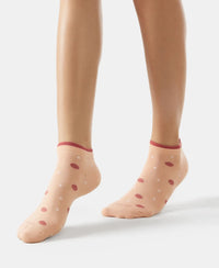 Compact Cotton Stretch Low Show Socks with StayFresh Treatment - Rose Gloud & Mauve Wood-6