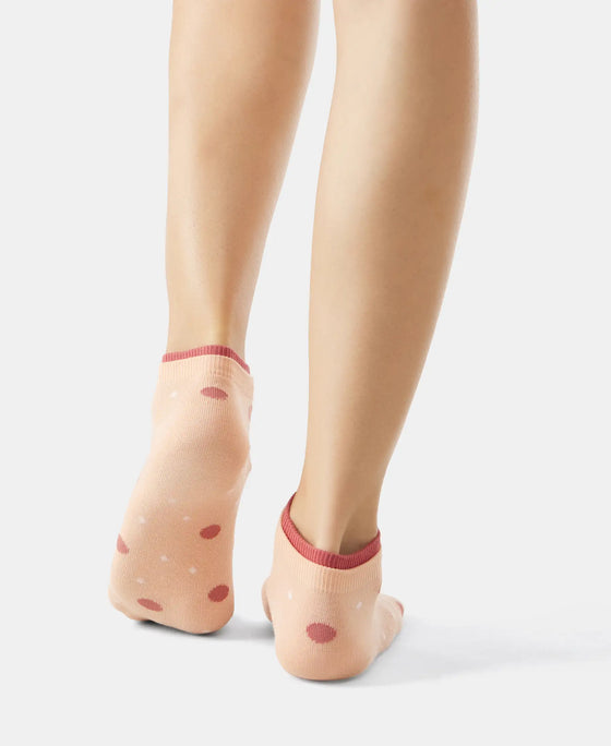 Compact Cotton Stretch Low Show Socks with StayFresh Treatment - Rose Gloud & Mauve Wood-8
