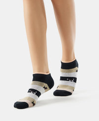 Compact Cotton Stretch Low Show Socks with StayFresh Treatment - White & Black-7