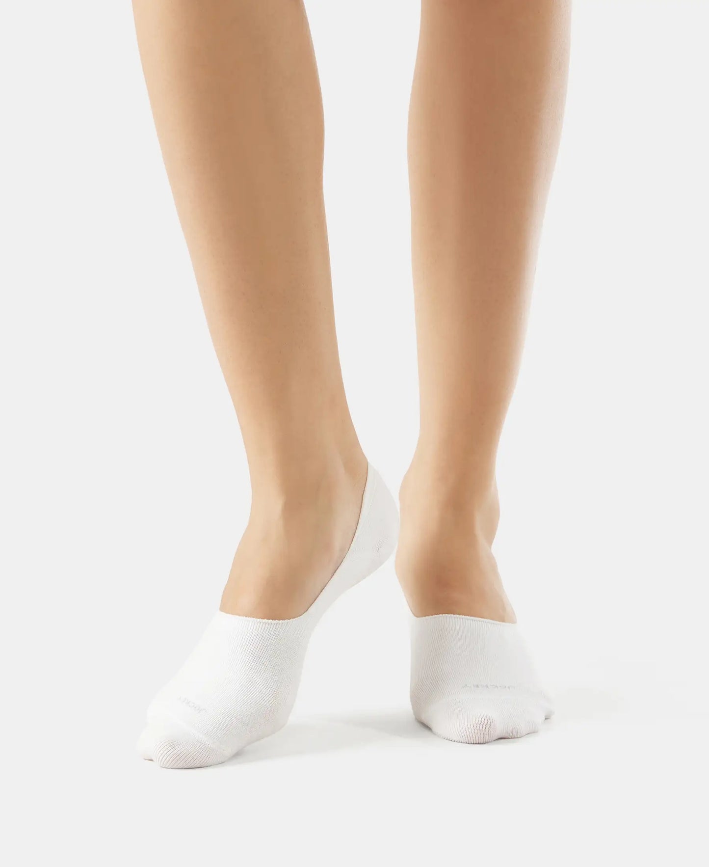 Microfiber and Compact Cotton Stretch No Show Socks with StayFresh Treatment - White-2