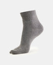 Compact Cotton Stretch Toe Socks with StayFresh Treatment - Charcoal Melange-1