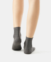 Compact Cotton Stretch Toe Socks with StayFresh Treatment - Charcoal Melange-5
