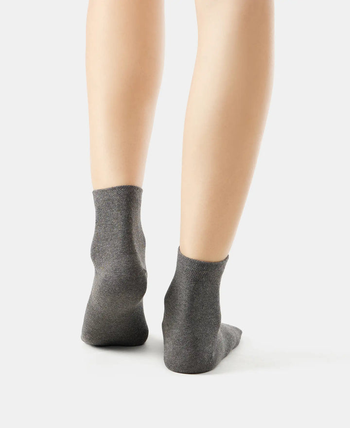 Compact Cotton Stretch Toe Socks with StayFresh Treatment - Charcoal Melange-5