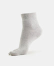 Compact Cotton Stretch Toe Socks with StayFresh Treatment - Grey Melange (Pack of 2)-1