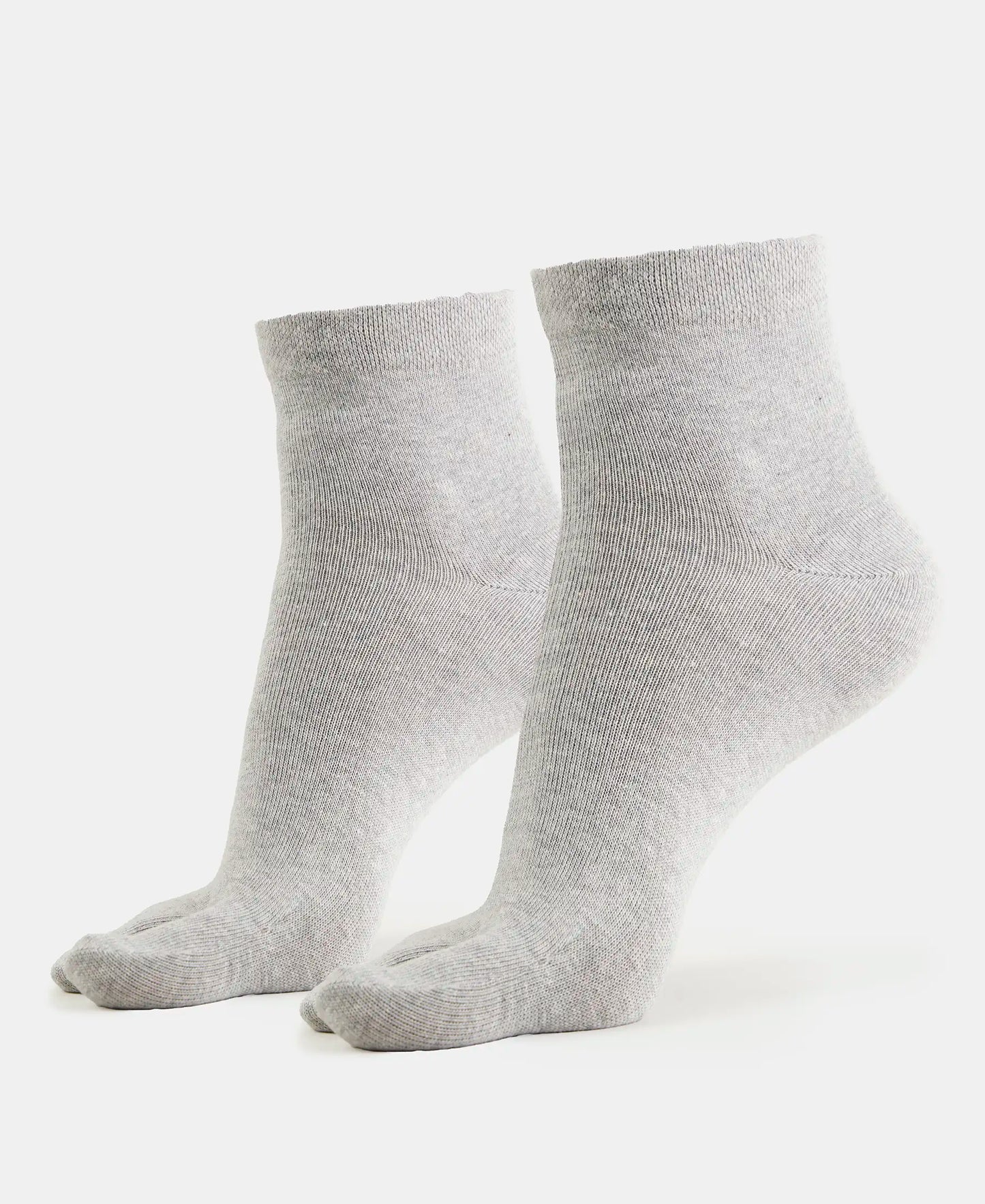 Compact Cotton Stretch Toe Socks with StayFresh Treatment - Grey Melange-1