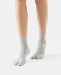 Compact Cotton Stretch Toe Socks with StayFresh Treatment - Grey Melange-4