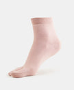 Compact Cotton Stretch Toe Socks with StayFresh Treatment - Pale Mauve-1