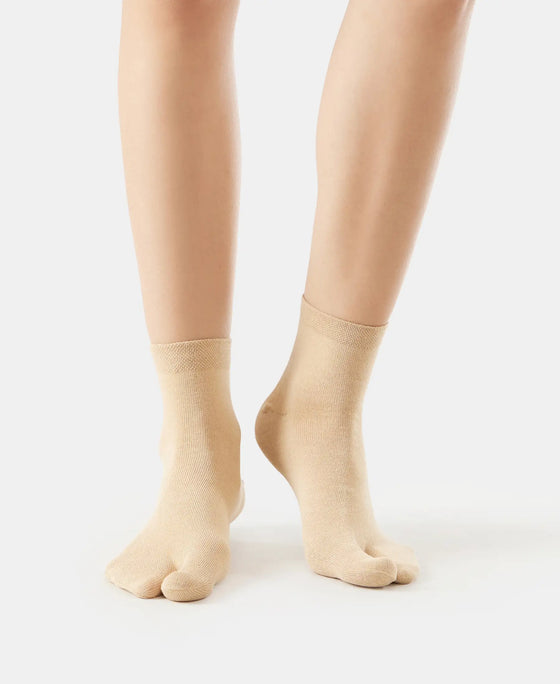 Compact Cotton Stretch Toe Socks with StayFresh Treatment - Skin (Pack of 2)-2