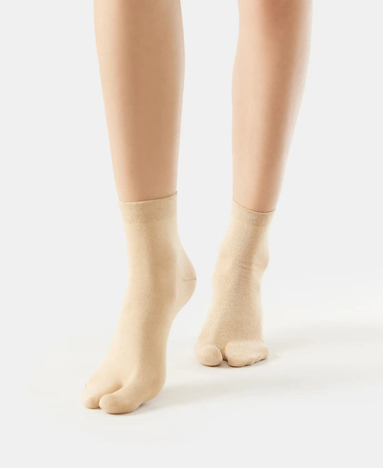 Compact Cotton Stretch Toe Socks with StayFresh Treatment - Skin (Pack of 2)-4