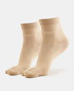 Compact Cotton Stretch Toe Socks with StayFresh Treatment - Skin-1