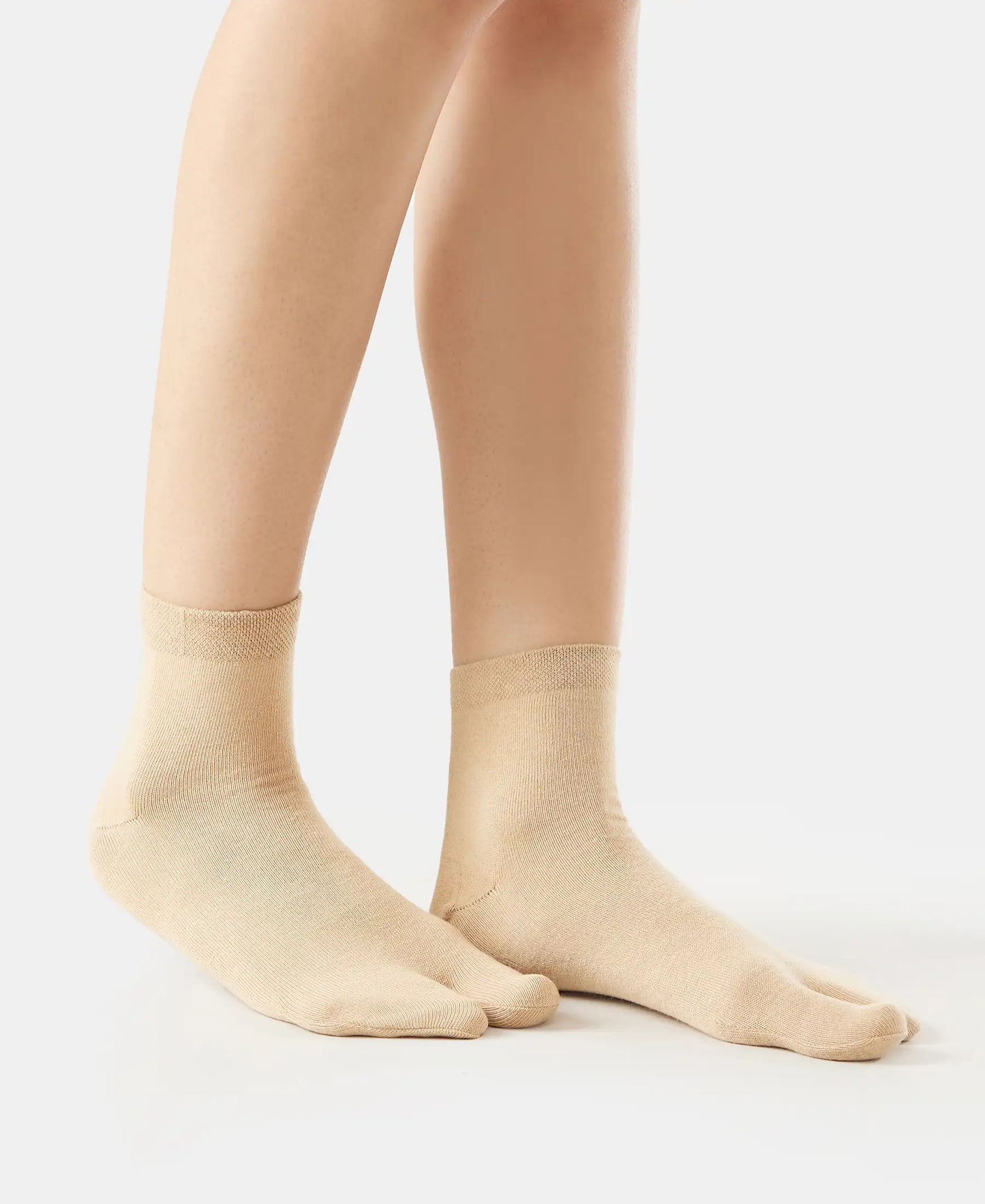 Compact Cotton Stretch Toe Socks with StayFresh Treatment - Skin-3