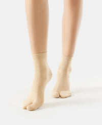 Compact Cotton Stretch Toe Socks with StayFresh Treatment - Skin-4