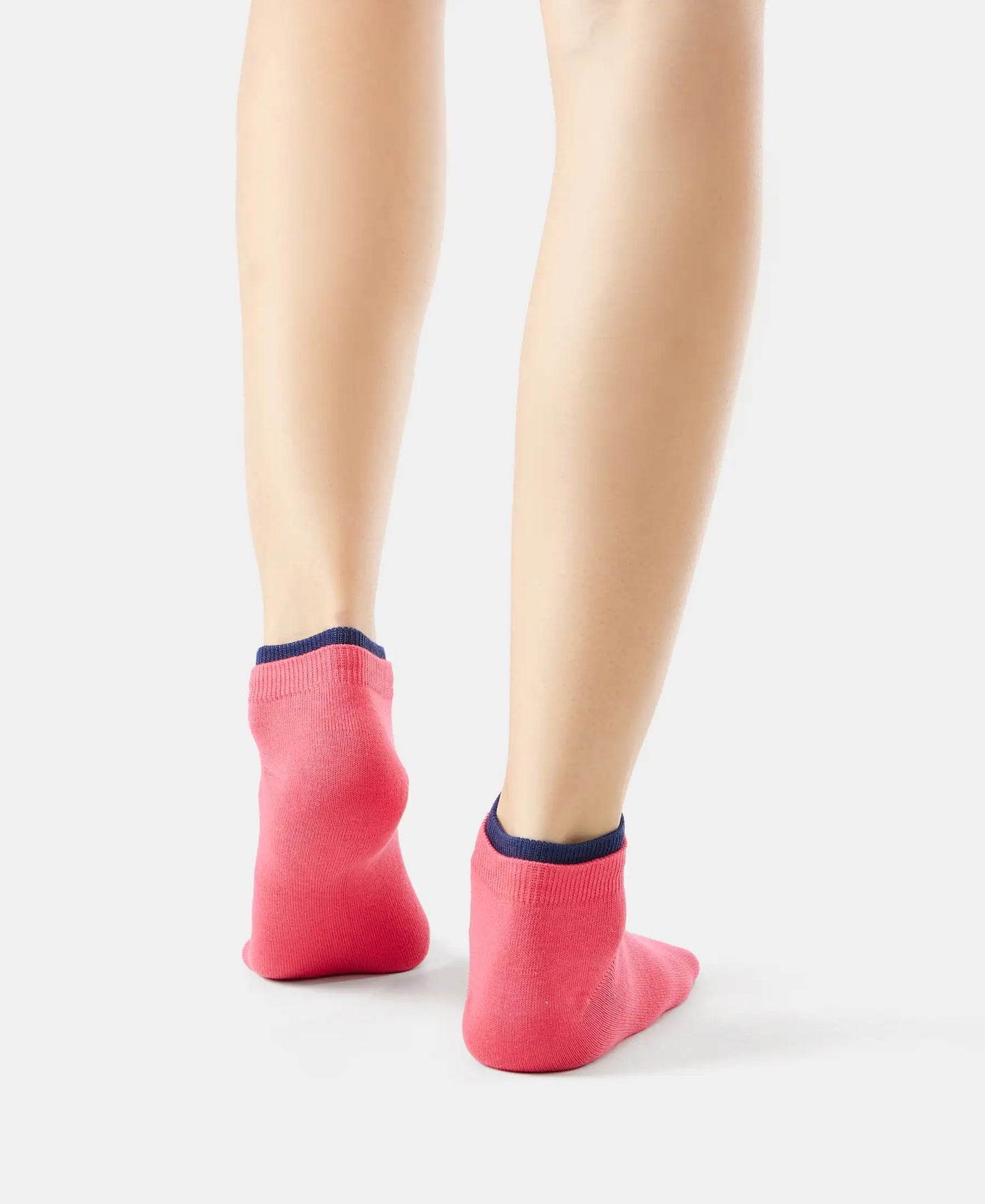 Compact Cotton Stretch Solid Low Show Socks with StayFresh Treatment - Imperial blue & Raspberry-8