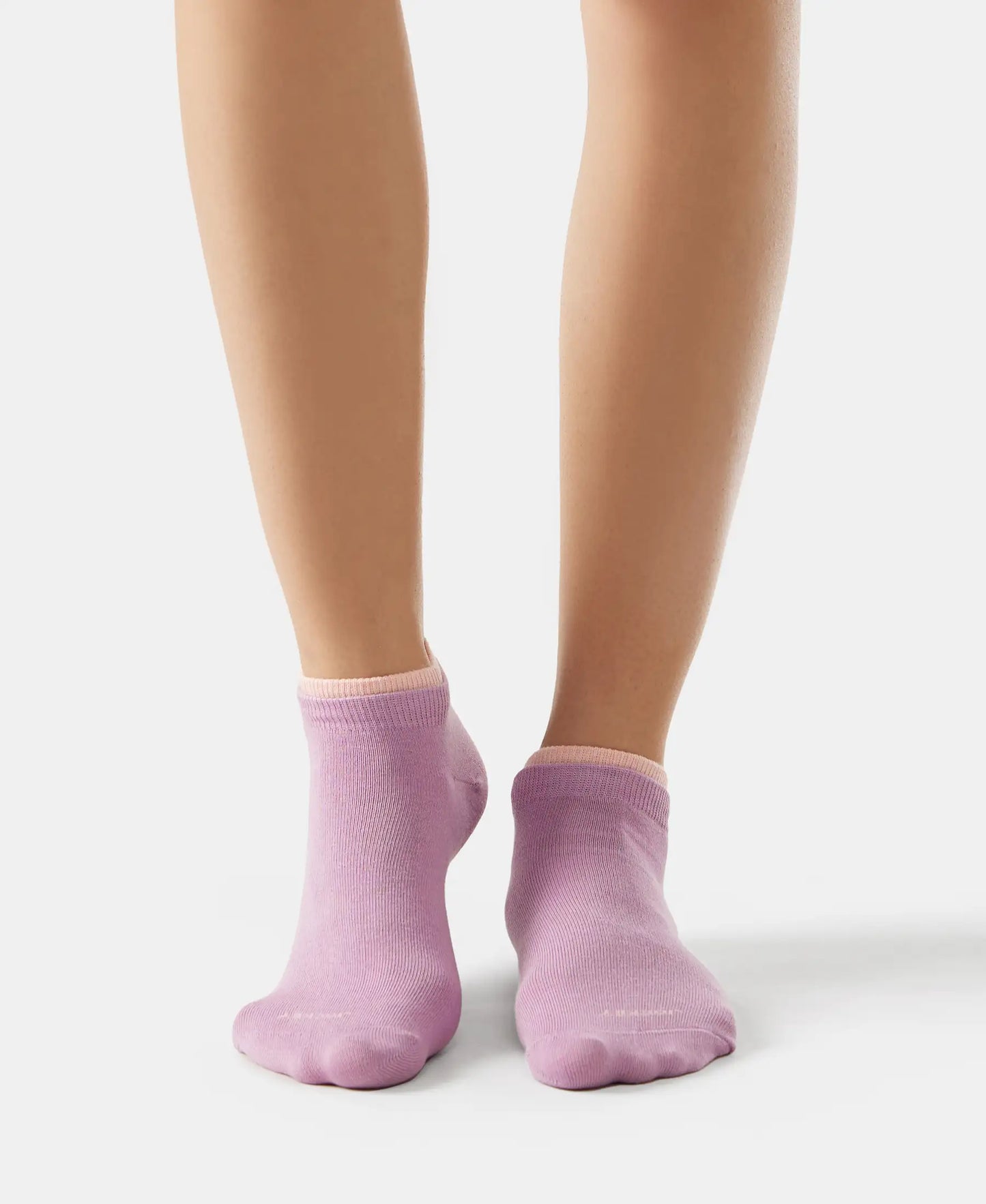 Compact Cotton Stretch Solid Low Show Socks with StayFresh Treatment - Lavender Herb & Pink Sorbet-3