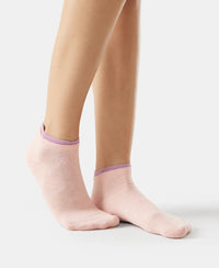 Compact Cotton Stretch Solid Low Show Socks with StayFresh Treatment - Lavender Herb & Pink Sorbet-6