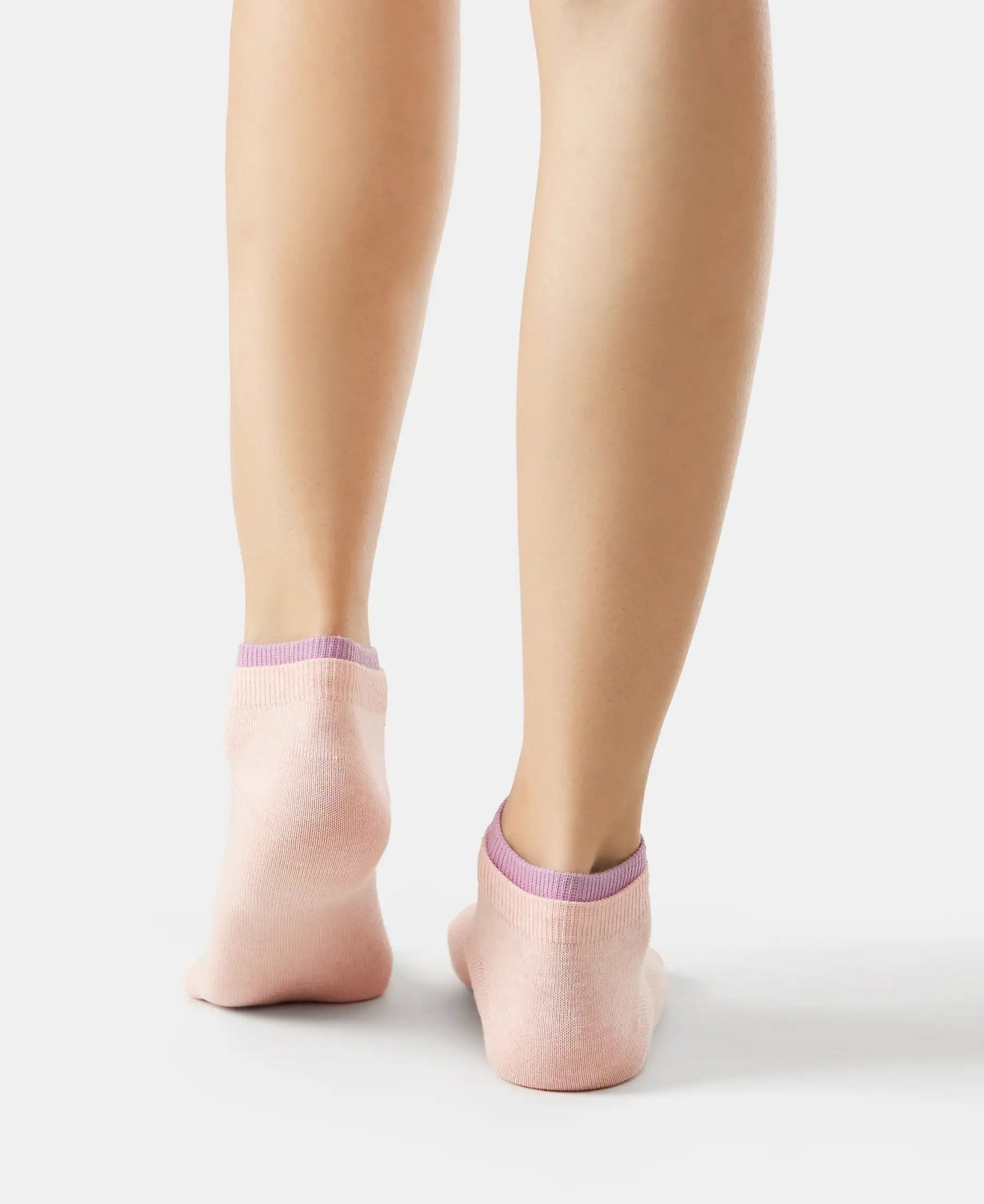 Compact Cotton Stretch Solid Low Show Socks with StayFresh Treatment - Lavender Herb & Pink Sorbet-8