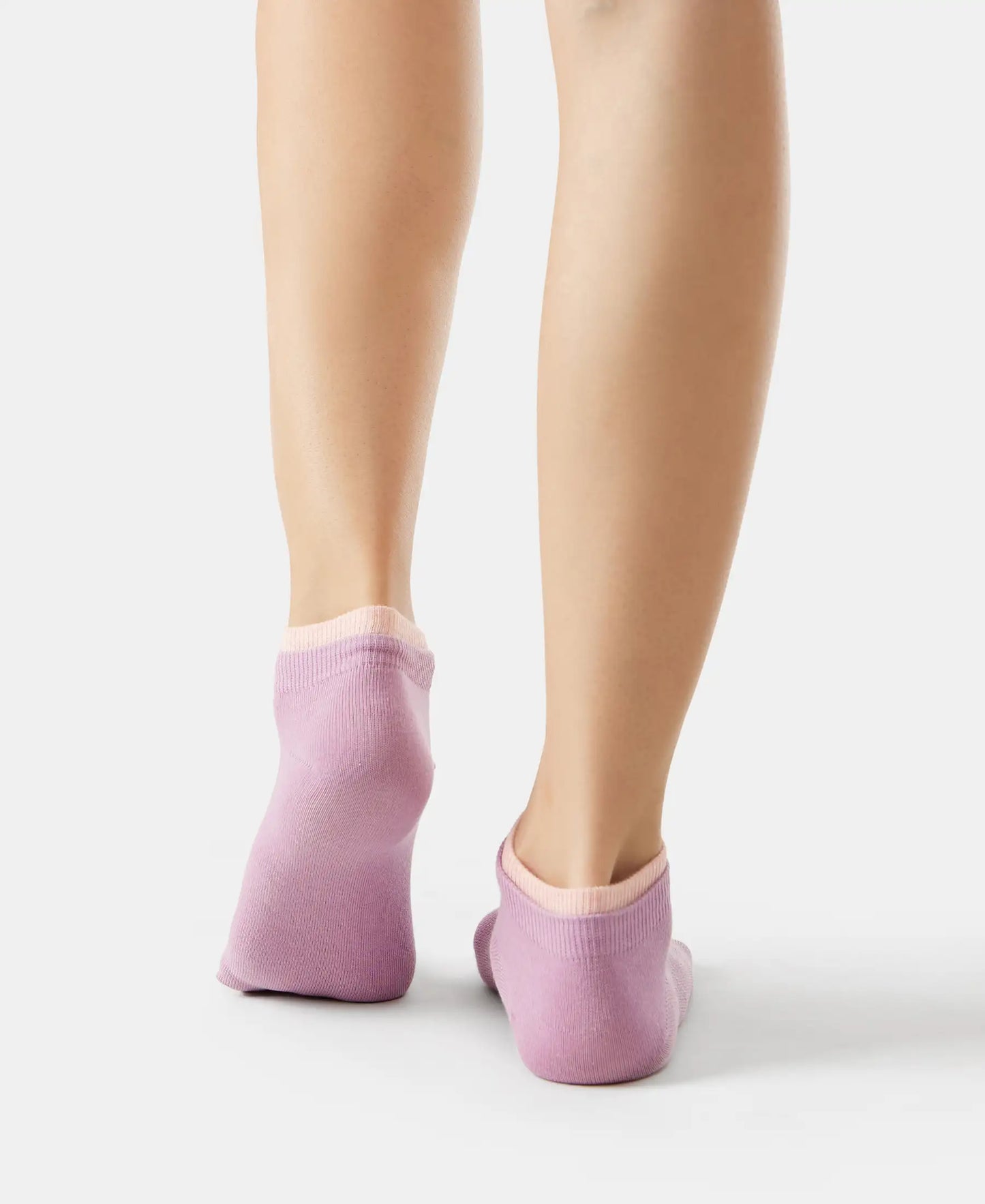 Compact Cotton Stretch Solid Low Show Socks with StayFresh Treatment - Lavender Herb & Pink Sorbet (Pack of 2)