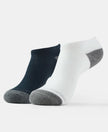 Cotton Nylon Blend Solid Low Show Socks with StayFresh Treatment - Black & White-1