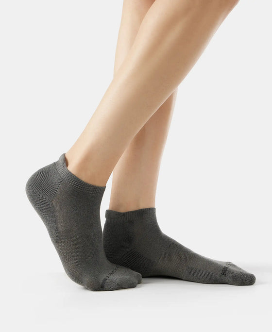 Compact Cotton Low Show Socks with StayFresh Treatment - Gunmetal-4