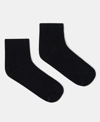 Kid's Compact Cotton Stretch Solid Ankle Length Socks With StayFresh Treatment - Black-1