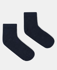 Kid's Compact Cotton Stretch Solid Ankle Length Socks With StayFresh Treatment - Navy-1