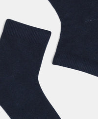Kid's Compact Cotton Stretch Solid Ankle Length Socks With StayFresh Treatment - Navy-2
