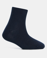 Kid's Compact Cotton Stretch Solid Ankle Length Socks With StayFresh Treatment - Navy-3