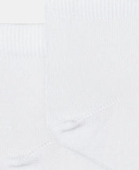 Kid's Compact Cotton Stretch Solid Ankle Length Socks With StayFresh Treatment - White-2