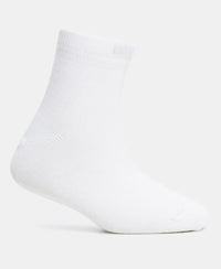 Kid's Compact Cotton Stretch Solid Ankle Length Socks With StayFresh Treatment - White-3