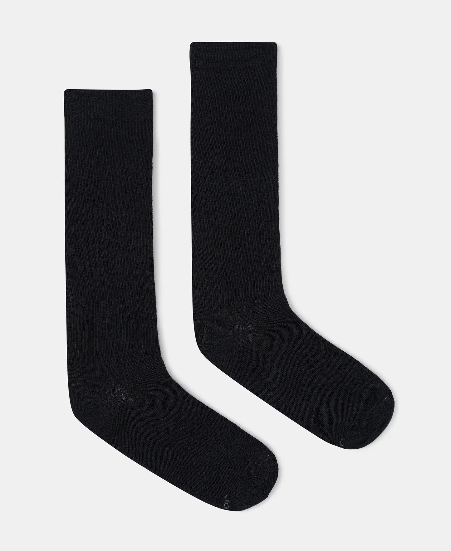 Kid's Compact Cotton Stretch Solid Knee Length Socks With StayFresh Treatment - Black-1