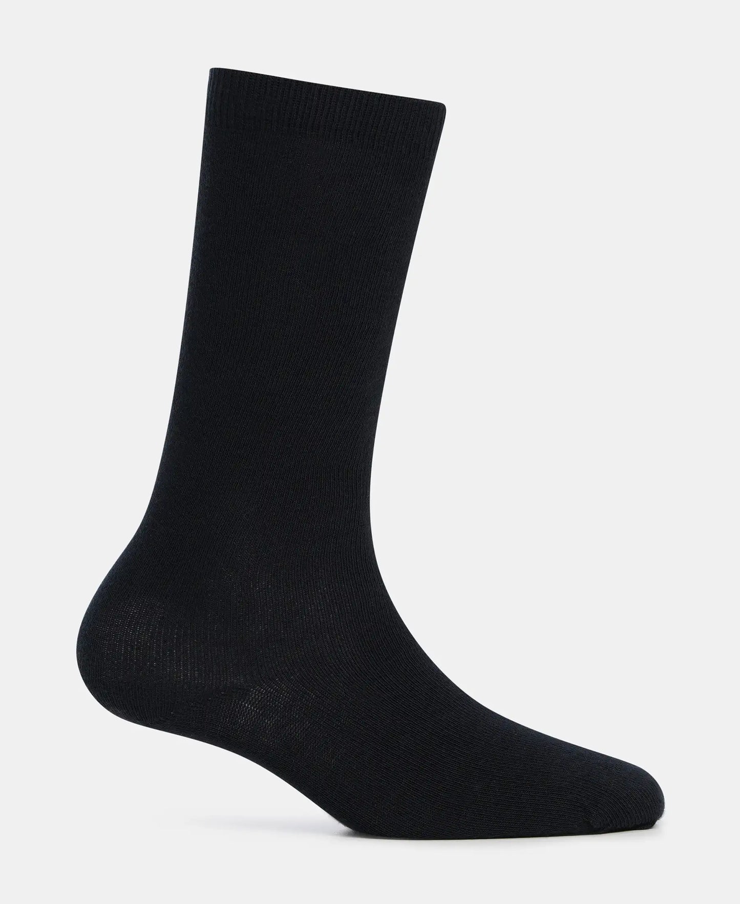 Kid's Compact Cotton Stretch Solid Knee Length Socks With StayFresh Treatment - Black-3