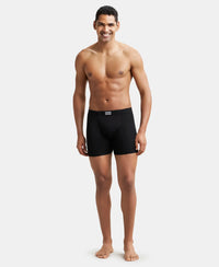 Super Combed Cotton Rib Solid Boxer Brief with Ultrasoft and Durable Waistband - Black-4