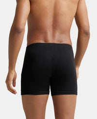 Super Combed Cotton Rib Solid Boxer Brief with Ultrasoft and Durable Waistband - Black-4